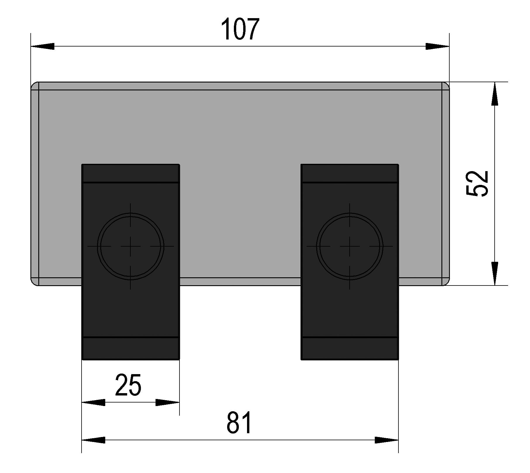 PT 72 overpanel connector with stop 